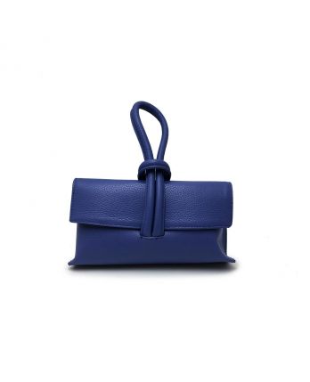 HIGH GARDEN mini kožená kabelka so slučkou modrá