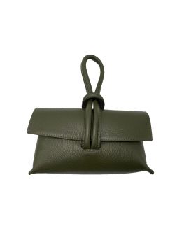 HIGH GARDEN mini kožená kabelka so slučkou olivovozelená