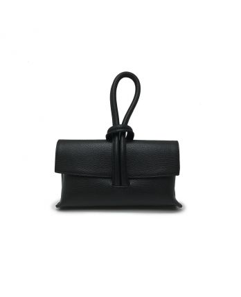 HIGH GARDEN mini kožená kabelka so slučkou čierna