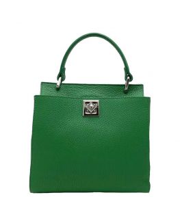 HIGH GARDEN kožená taška s patentom zelená