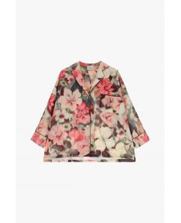 DIXIE oversized pestrofarebná košeľa s kvetinovým motívom