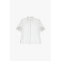 IMPERIAL bavlnená košeľa s kvetinovou aplikáciou na rukávoch biela