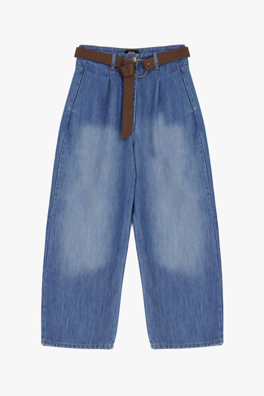 Jeans so širokými nohavicami a nariaseným pásom - Image 4