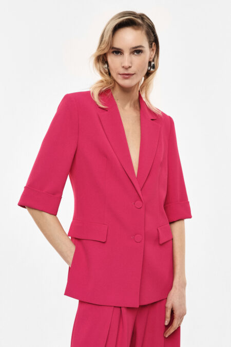 Jednoradové sako s krátkymi rukávmi