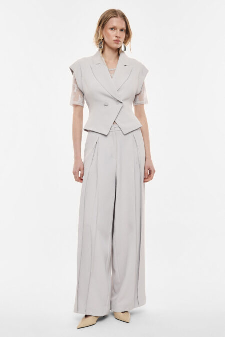 Široké nohavice s vysokým pásom