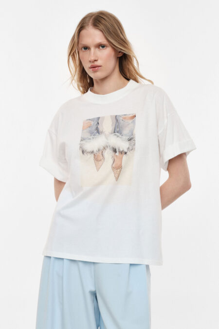 Oversized tričko s potlačou