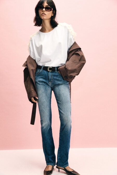 Džínsy rovného strihu s pruhmi