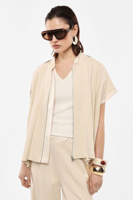 Mikina na zips s krátkym rukávom