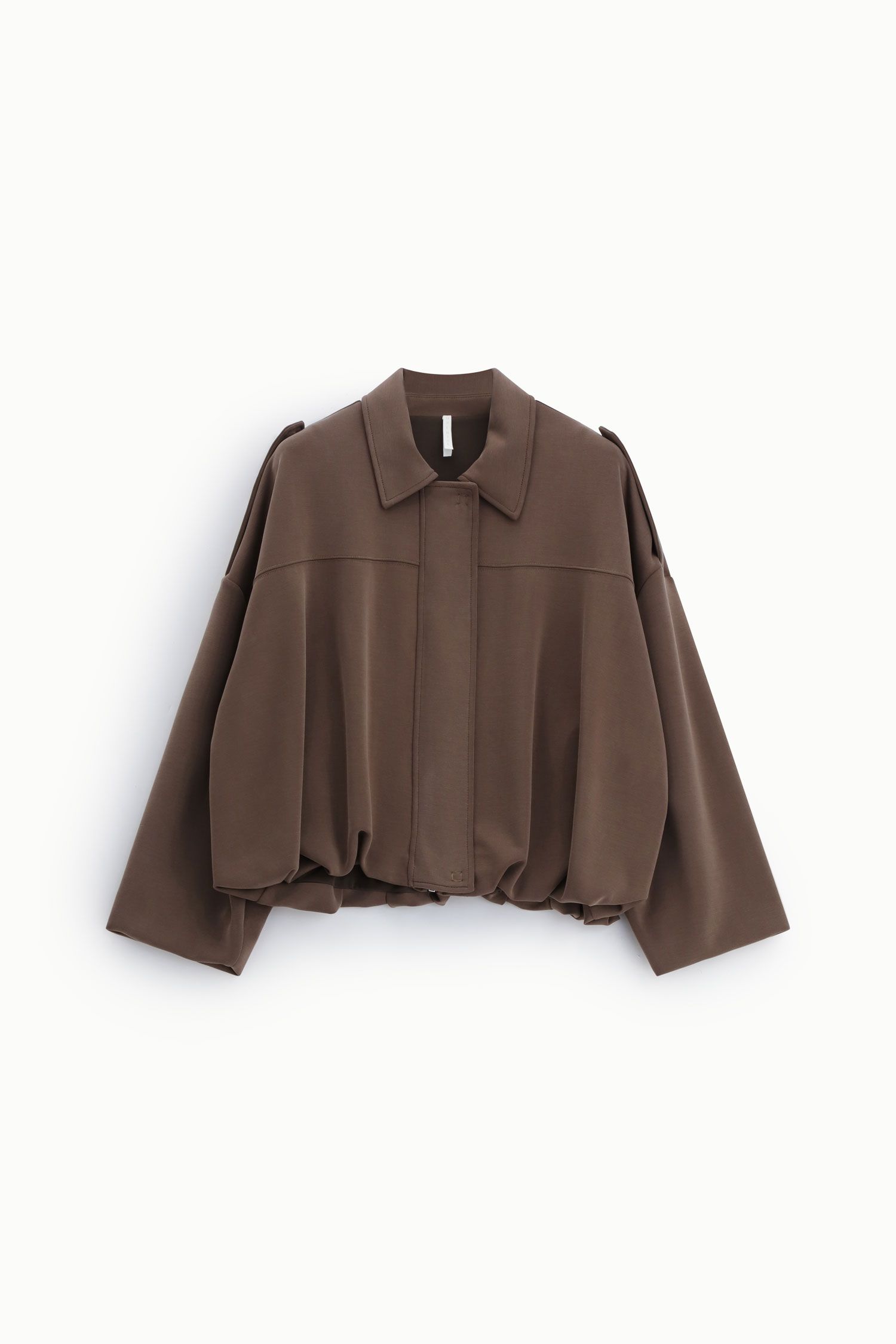 Minimalistická bunda na zips s vysokým golierom – Obrázok 4