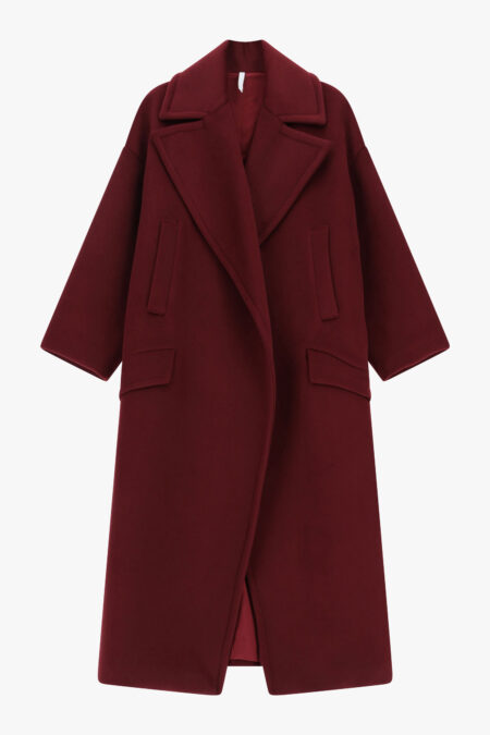 Dlhý kabát s oversized klopami