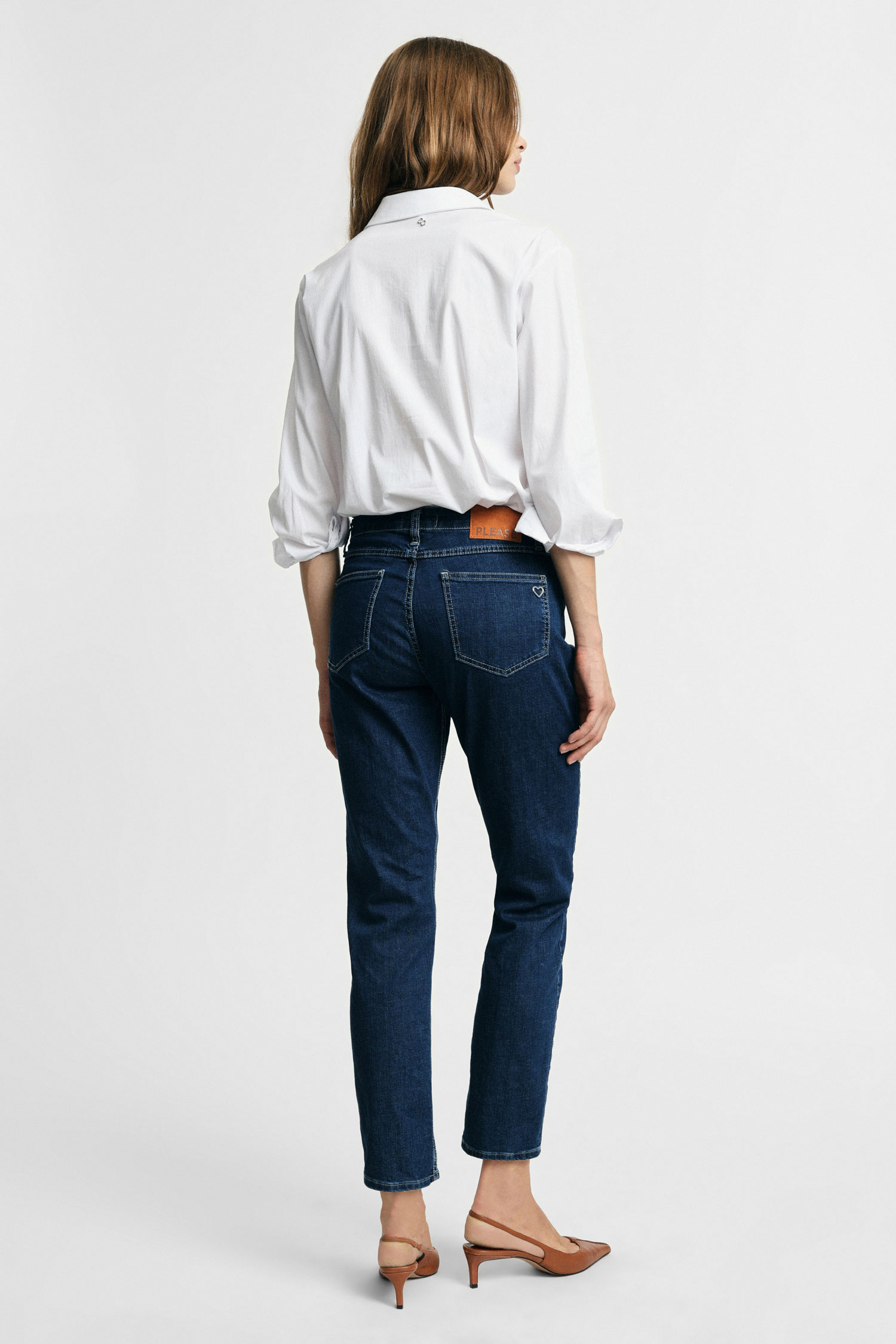 Slim fit jeans so stredne vysokým pásom – Obrázok 3